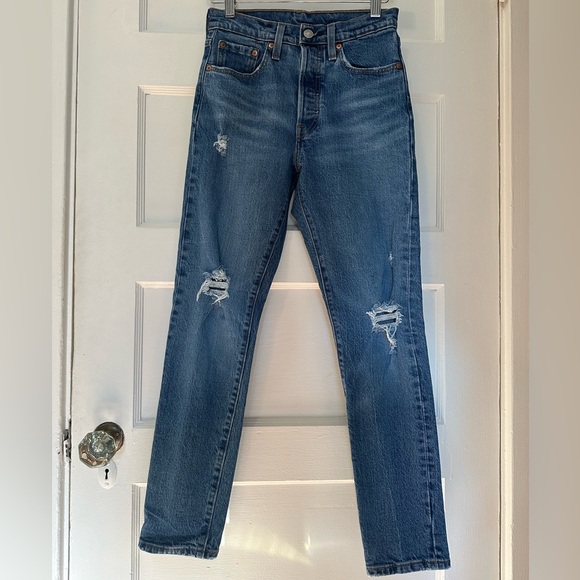 Levi's 501 S Skinny Jeans Indigo Sky - Dark Wash - Picture 5 of 17